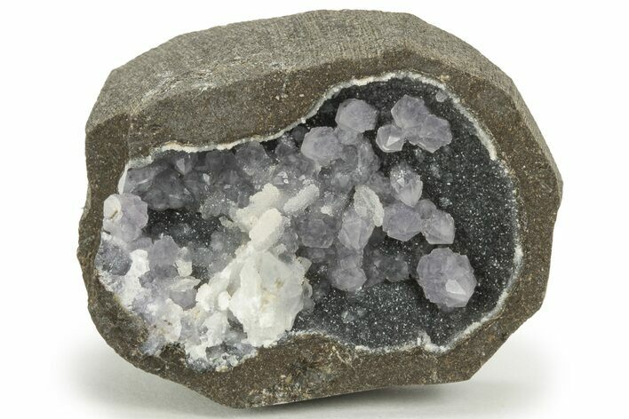 Amethyst Crystals on Sparkling Quartz Chalcedony - India #220096